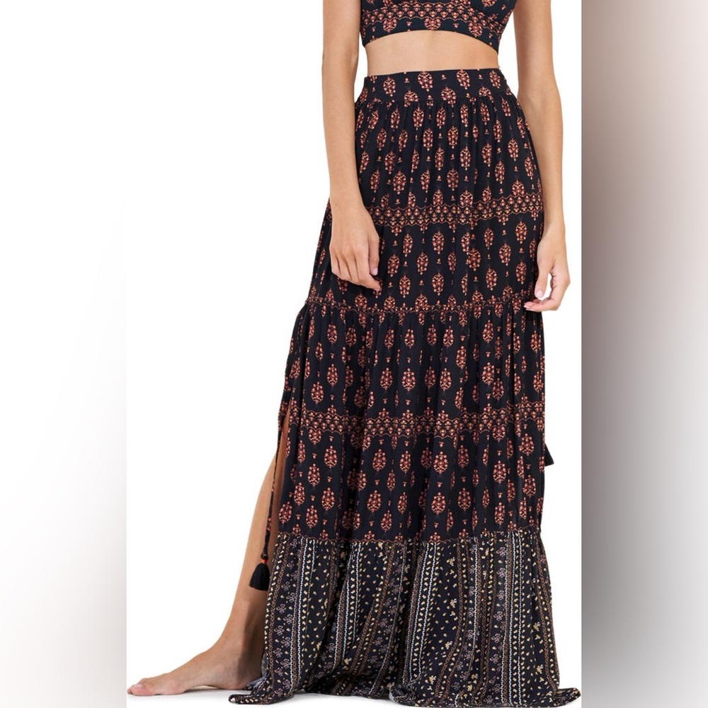 Maaji Black Bagh Primrose High Waist Cover-up Skirt
